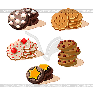 Tasty cookies set - vector clipart