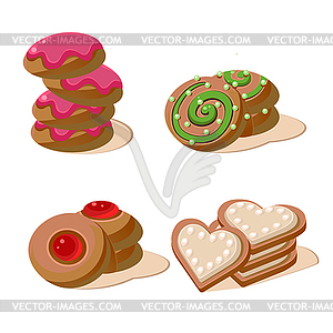 Tasty cookies set - vector image