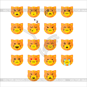 Simple cute cat emoticons - vector clip art