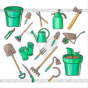 Gardening Tools Set - vector clipart / vector image