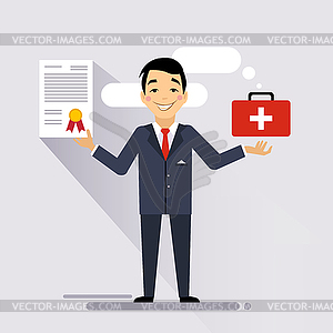 Insurance Contract Illustartion - vector clipart