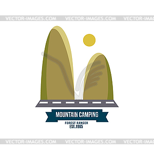 Majestic mountain peak - vector image