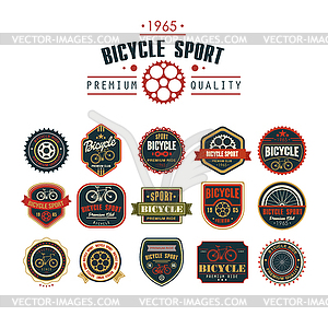 Набор велосипедов значки логотипы и этикетки - векторизованное изображение