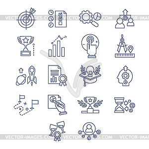 Of flat line design and development icons - vector clip art