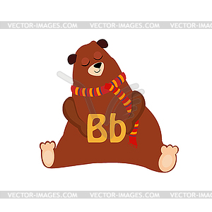 Bear. Funny Alphabet, Animal - vector clip art