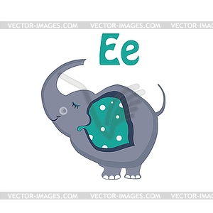 Elephant. Funny Alphabet, Animal - vector image