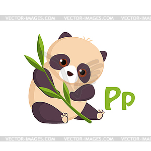 Panda. Funny Alphabet, Animal - stock vector clipart