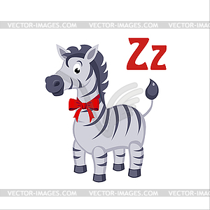 Zebra. Funny Alphabet, Animal - vector image