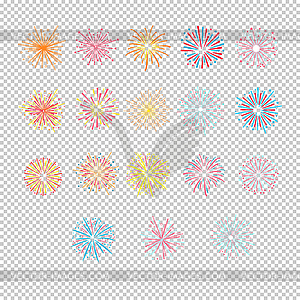 Festive Golden Firework Salute Burst. Illustartion - color vector clipart