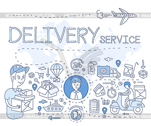 Delivery Service Infographics - vector clipart