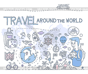 Travel Around World. Infographics - vector clipart