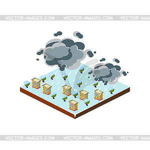 Snowstorm Natural Disaster Icon - stock vector clipart