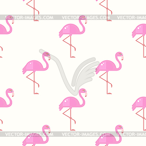 Flamingo Bird Background. Retro Seamless Pattern - vector image