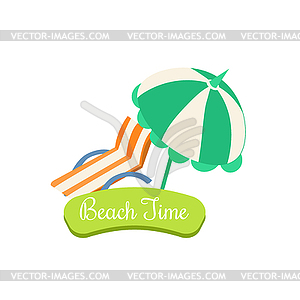 Beach Time. Summer Vacation - vector image