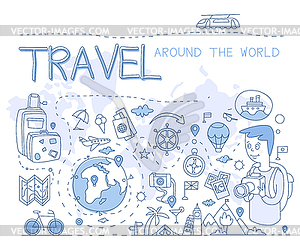 Travel Around World. Infographics - vector image