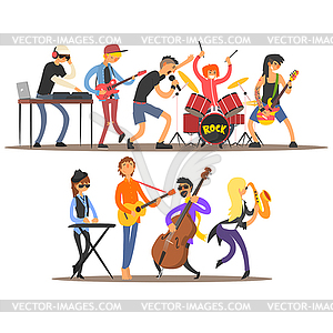 Musicians and Mucical Instruments - vector clipart