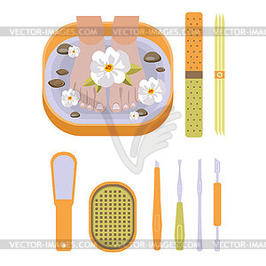 Set of pedicure tool - vector image