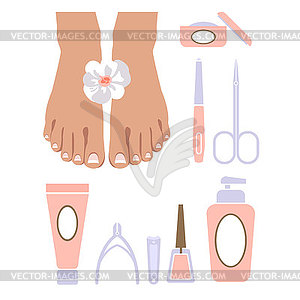 Set of pedicure tool - vector clipart