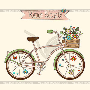 Retro bicycle. - vector clipart / vector image