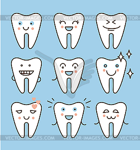 Зубные набор иконок, стоматологические сбора - векторное изображение клипарта