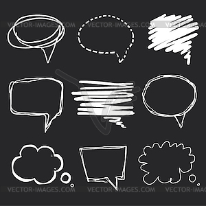 Speech bubbles chalk on blackboard - vector clip art