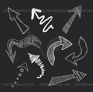 Set of arrows - white & black vector clipart