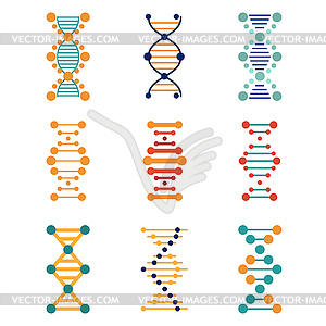 DNA, genetics icons - vector clipart / vector image