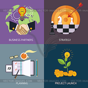 Business banners. business partners, strategy, - vector clipart