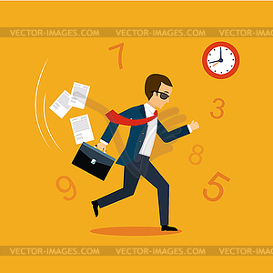 Running After Time - vector clipart