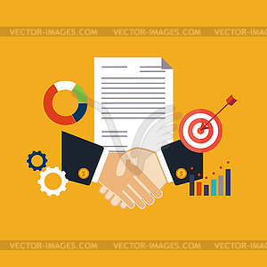 Deal, shaking hands - vector image