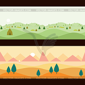 Background Seamless scenery seasons and landscapes, - vector image