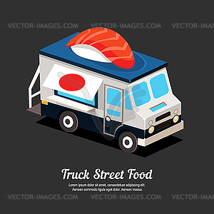 Mobile Food Van - vector clip art