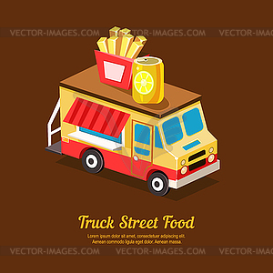 Mobile Food Van - vector clip art