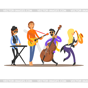 Musicians on Stage - vector image