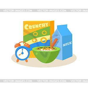 Pupil Breakfast. Education Design - vector clip art