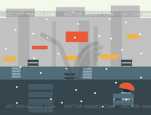 Seamless Cartoon City Landscape, - vector image