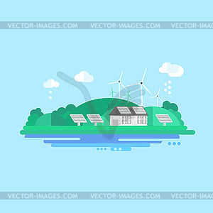 Eco Energy Пейзаж - изображение в векторном формате