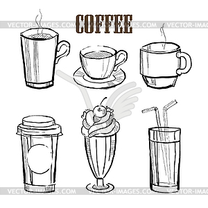 Coffee. Handdrawn Set - vector image