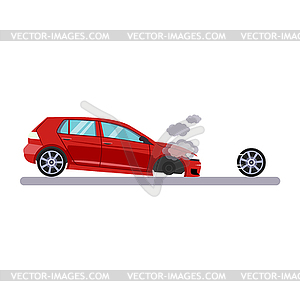 Car and Transportation Issue with Wheel - vector image