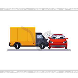 Car and Transportation Issue with Lorry - vector clip art