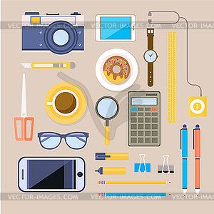 Workspace Top View - vector clipart