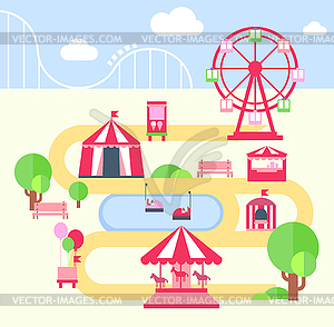 Amusement Park, Illustartion - vector image