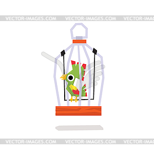 Parrots in Cage - vector image