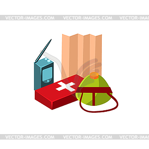 Camping First Aid Kit - vector clipart