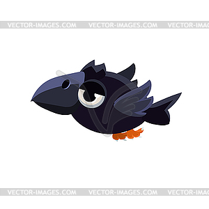 Cute Small Crow - vector clipart