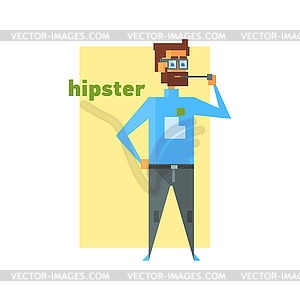 Hipster Smoking Abstract Figure - vector clip art