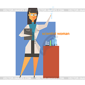 Scientist Woman Abstract Figure - vector image