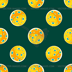 Seamless Print With Fantastic Planets - royalty-free vector clipart