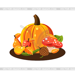 Autumn Harvest Still Life - vector image