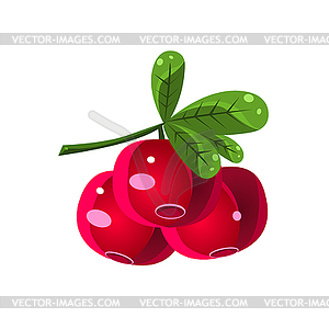 Cranberry Black Currant Flat Sticker - vector EPS clipart